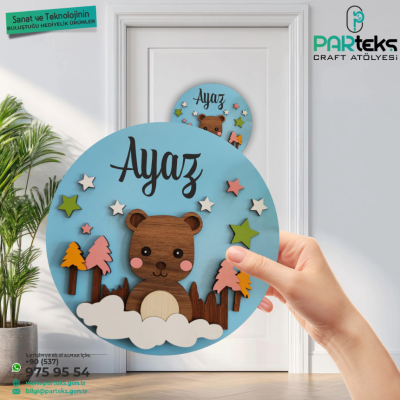 Ayıcık Temalı Kapı İsimliği