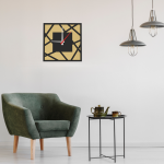 Dekoratif Aynalı Geometrik Duvar Saati