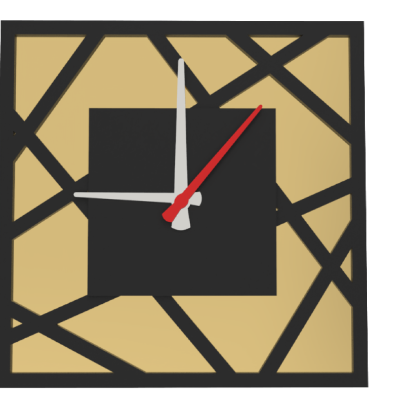 Dekoratif Aynalı Geometrik Duvar Saati