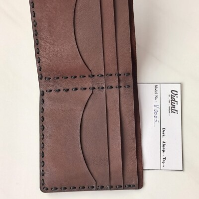 Hakiki deri el dikimi şık ve zarif deri cüzdan