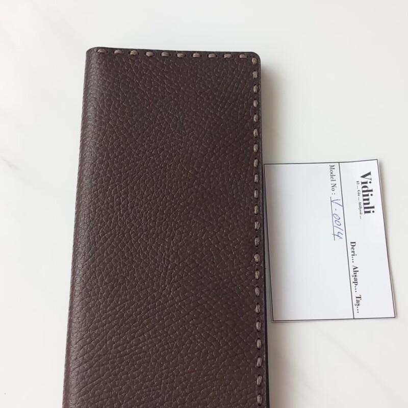 Hakiki deri el dikimi şık ve zarif deri cüzdan