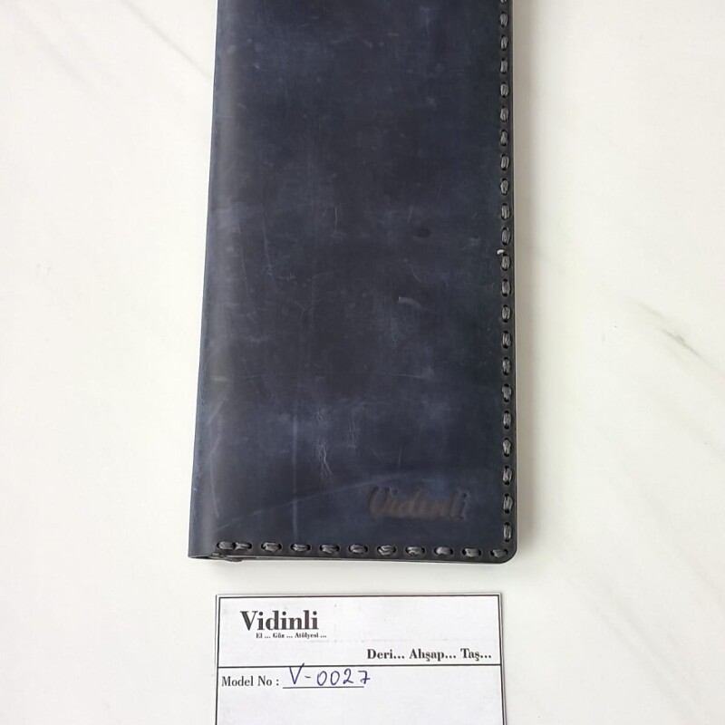 Hakiki deri el dikimi şık ve zarif deri cüzdan