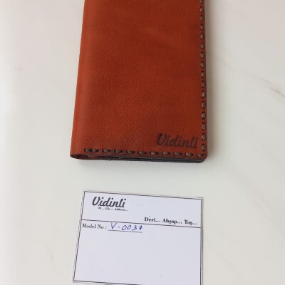 Hakiki deri el dikimi şık ve zarif deri cüzdan