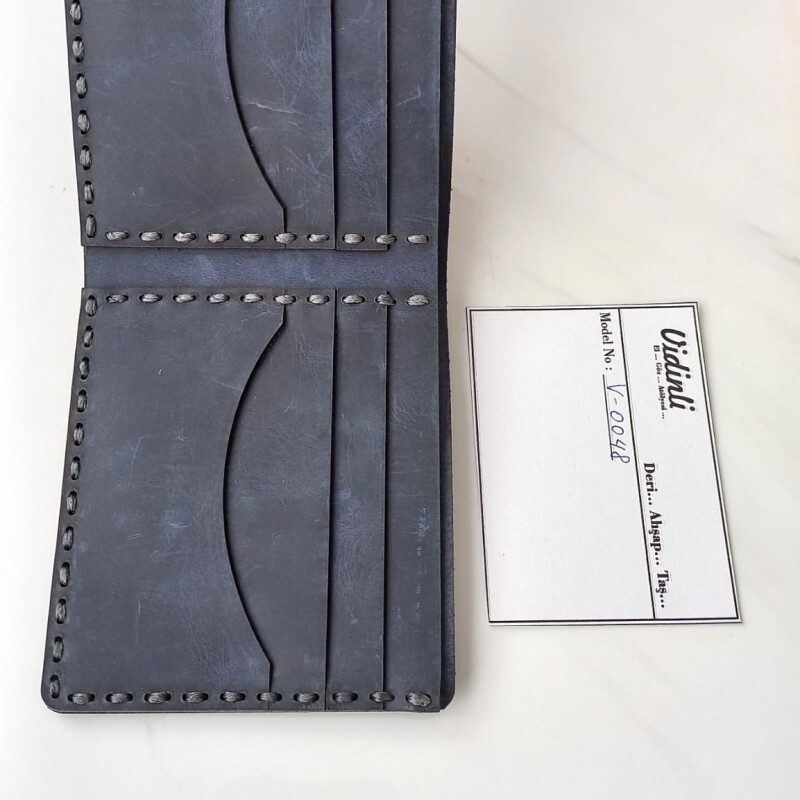 Hakiki deri el dikimi şık ve zarif deri cüzdan 48