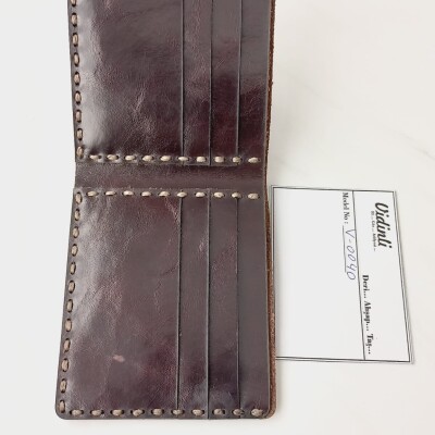 Hakiki deri el dikimi şık ve zarif deri cüzdan