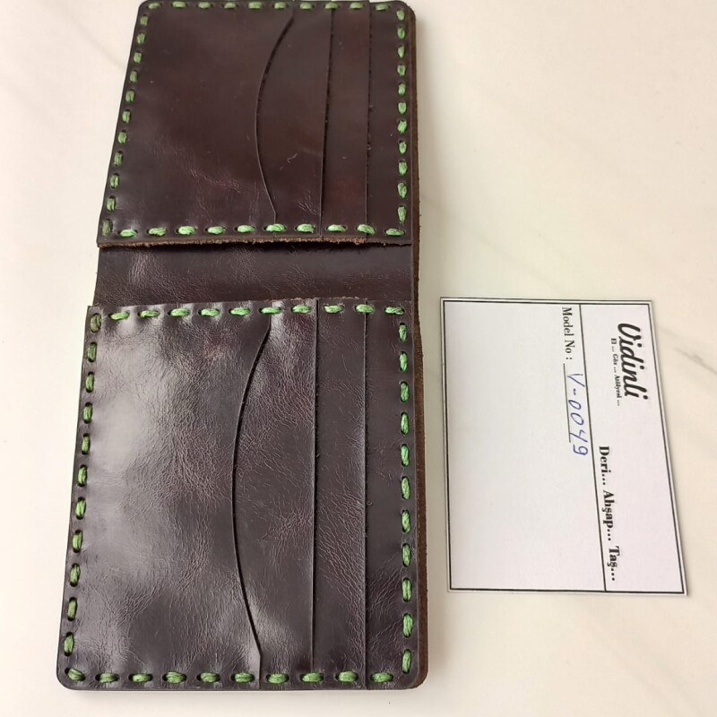 Hakiki deri el dikimi şık ve zarif deri cüzdan -49