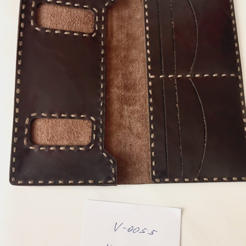 Hakiki deri el dikimi şık ve zarif deri cüzdan telefonluk 55