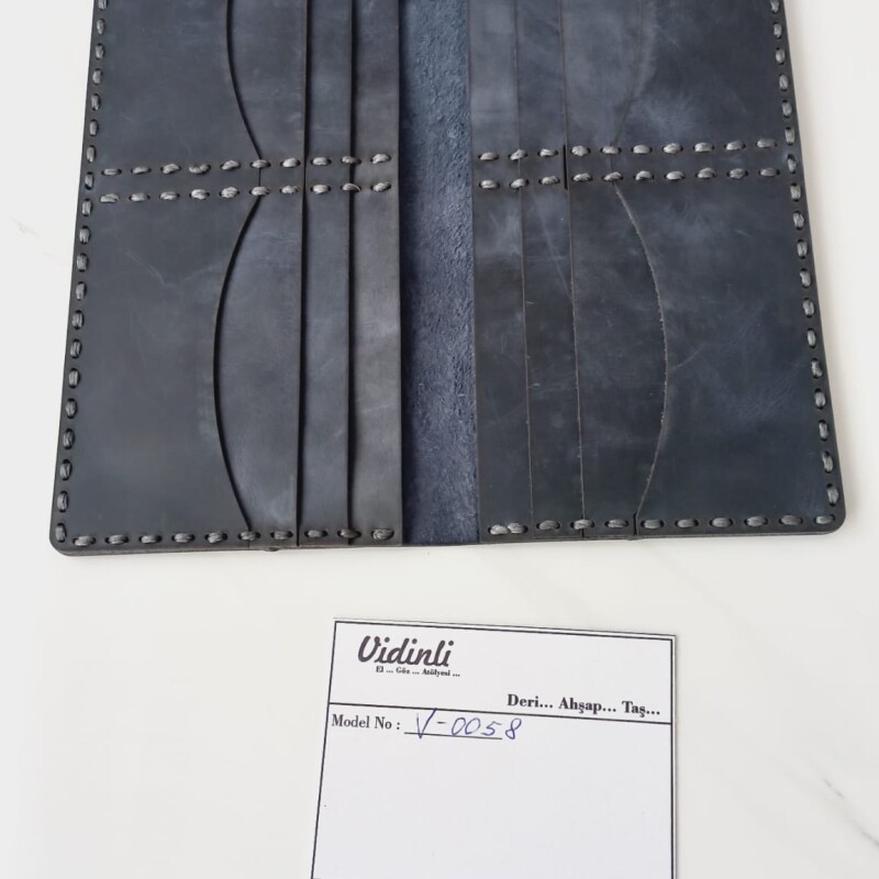 Hakiki deri el dikimi şık ve zarif deri cüzdan 58