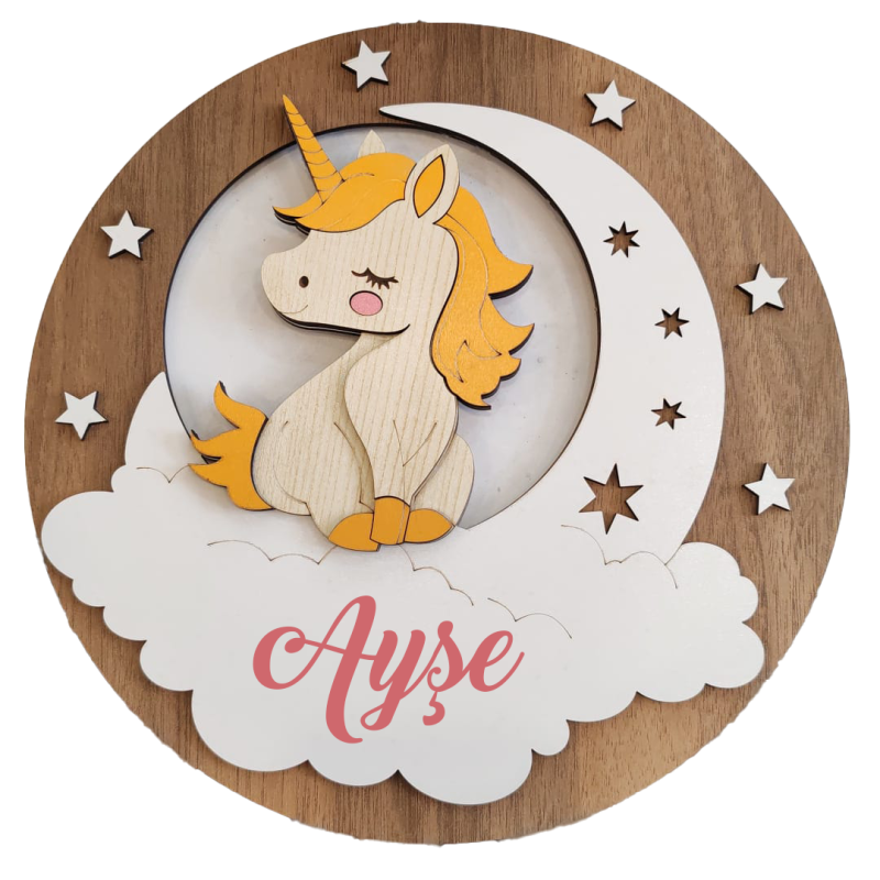 Unicorn Temalı Kapı İsimliği